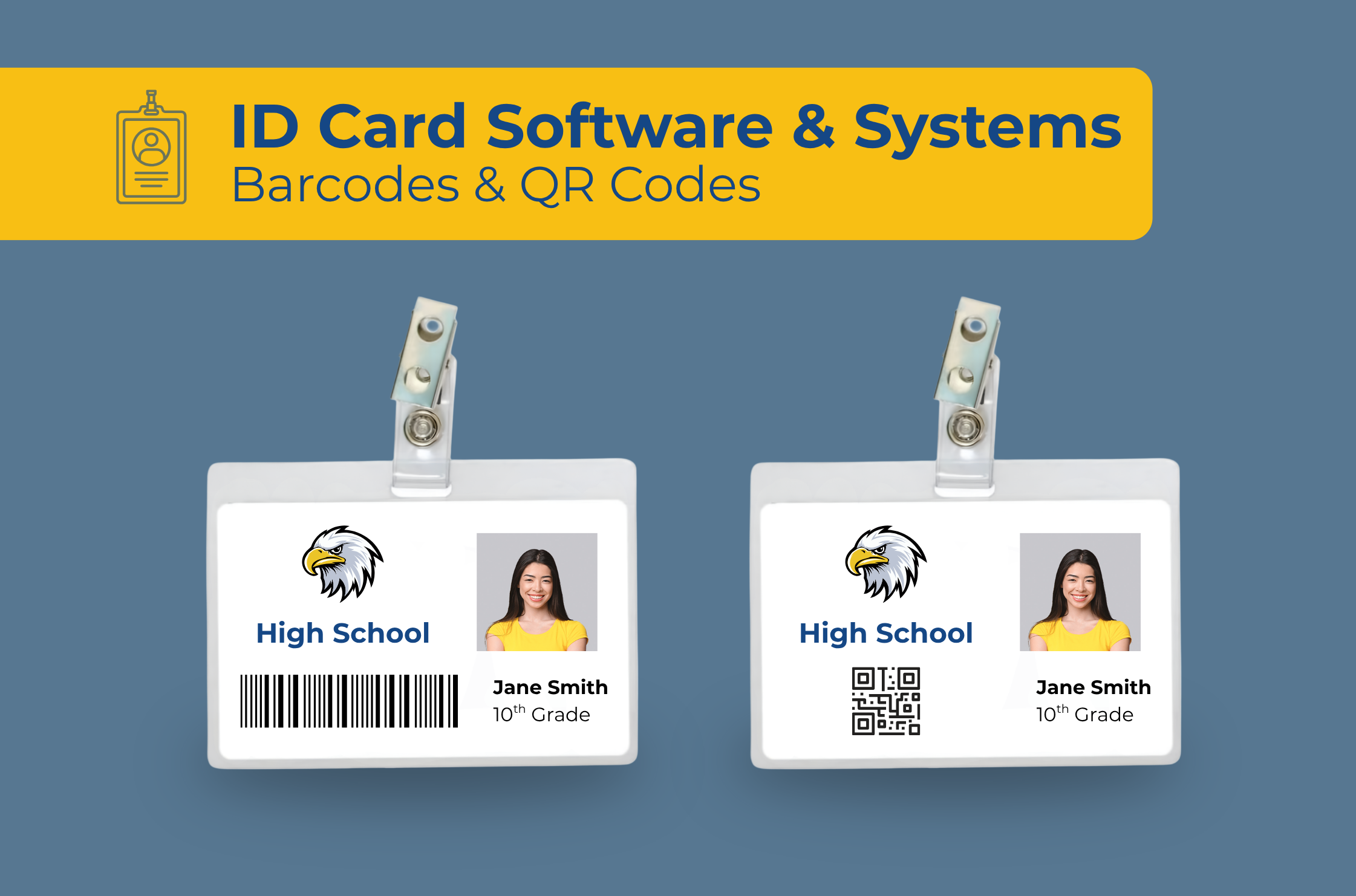 ID Card Software and Systems Barcodes and QR Codes